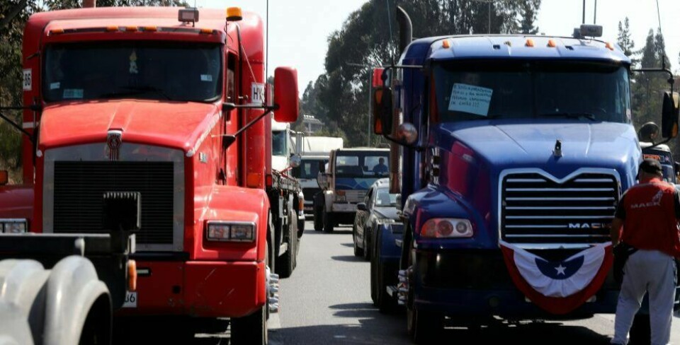 Paro de conductores de camiones. Foto: Agencia Uno.