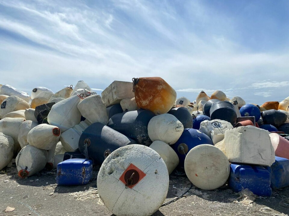 Residuos plásticos de la salmonicultura para reciclaje. Foto: Greenspot.