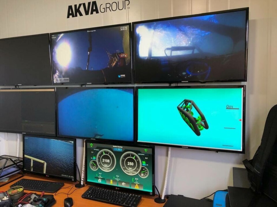 Nuevo robot para limpieza de redes de AKVA group. Foto: AKVA group.