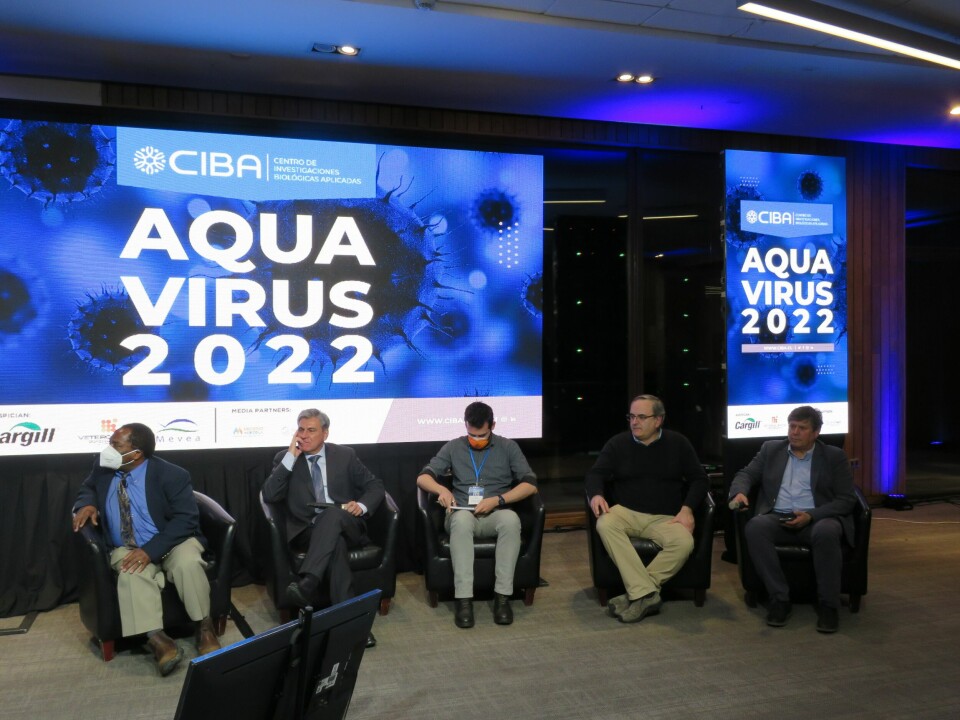 Mesa redonda con todos los expositores del Aquavirus 2022. Foto : Salmonexpert.
