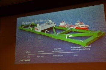 Ilustración de Havfarm 2 tal como se presentó durante el Día Noruego de Acuicultura Offshore 2019. Foto: Harrieth Lundberg. Ilustración de Havfarm 2 tal como se presentó durante el Día Noruego de Acuicultura Offshore 2019. Foto: Harrieth Lundberg.