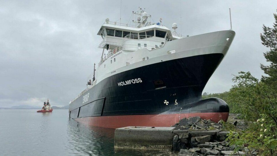 Este barco encalló frente a Ålesund, Noruega, en 2021. Foto: Arne Rovick.
