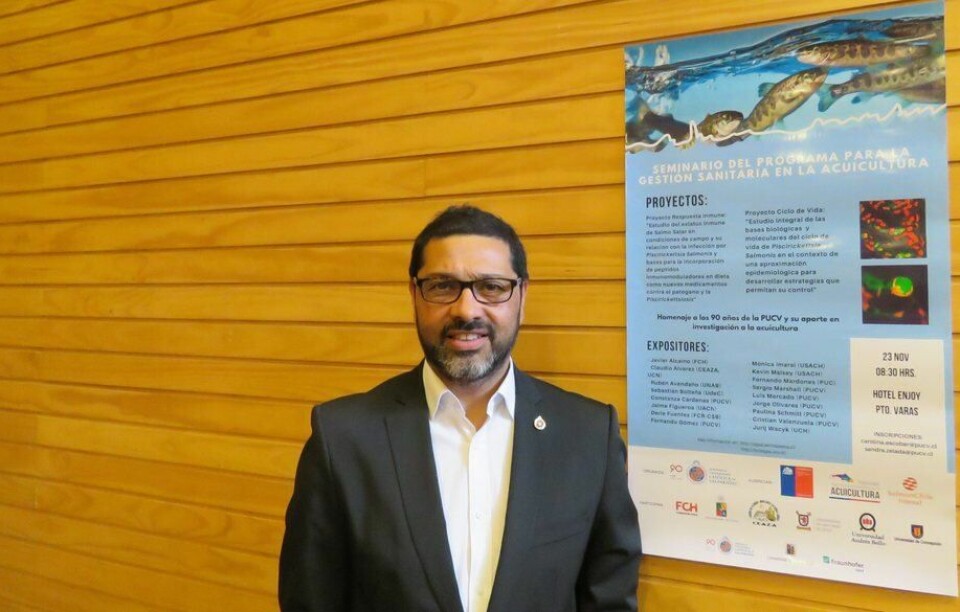 El Dr. Luis Mercado, académico e investigador de la Pontificia Universidad Católica de Valparaíso lidera el proyecto. Foto: Archivo Salmonexpert.