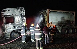 Camión que transportaba salmones se incendió en la ruta