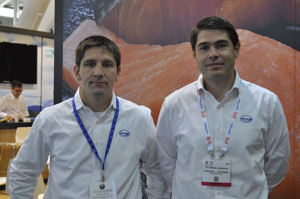 Andrés Arancibia y José Manuel Schwerter. Foto: Daniella Balin, Salmonexpert.