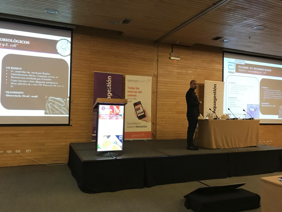 Pablo Santibáñez en seminario de Aquagestion. Imagen: Salmonexpert.