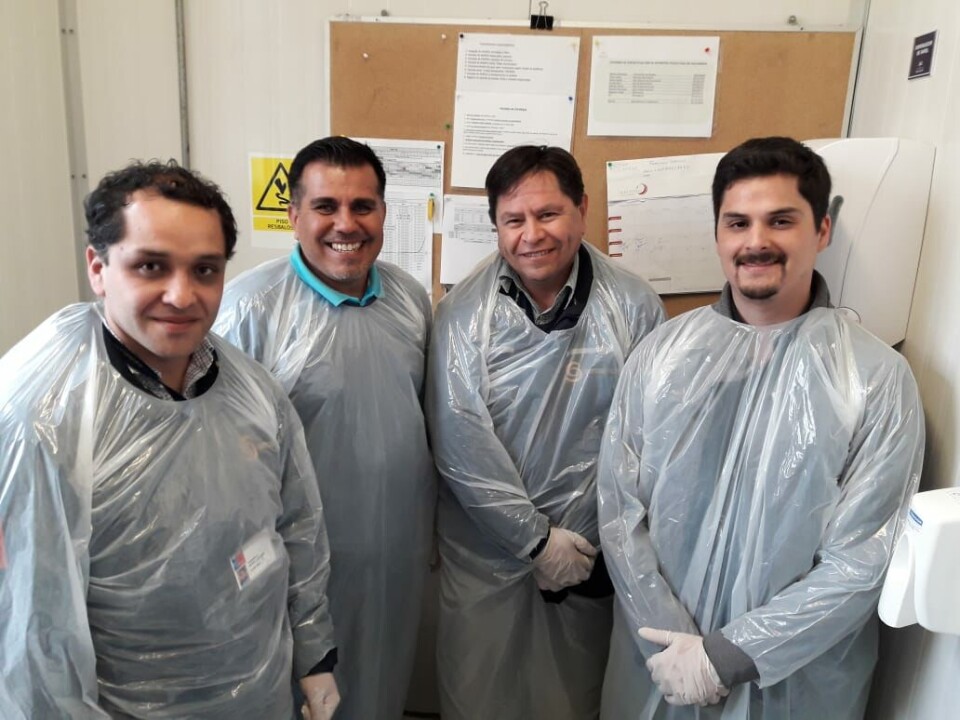 El Dr. Rubén Avendaño-Herrera, junto a funcionarios de Sernapesca Magallanes. Foto: Incar.