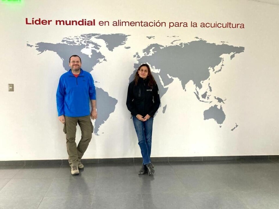 Carlos Zarza y Claudia Gatica. Foto: Skretting Chile. Carlos Zarza y Claudia Gatica. Foto: Skretting Chile.