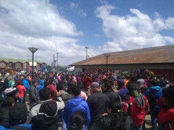 Asamblea de trabajadores del salmón en Quellón. Asamblea de trabajadores del salmón en Quellón.