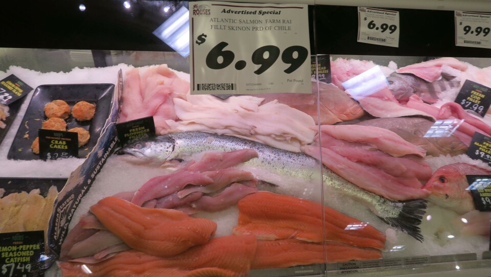 Salmón chileno en venta en Rouses Market de Louisiana. Foto: Chilean Salmon Marketing Council.
