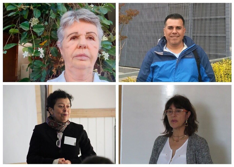 Arriba, Dra. Karin Lohrmann (izquierda) y Dr. Ruben Avendaño (derecha). Abajo, Dra. Doris Soto (izquierda) y Dra. Sandra Marín (derecha).