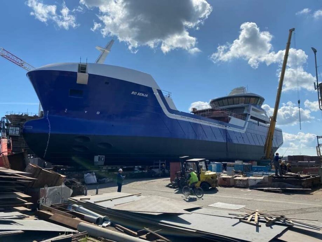 El wellboat Ro Senja se bota ahora en Polonia. Foto: Kyst.no. El wellboat Ro Senja se bota ahora en Polonia. Foto: Kyst.no.