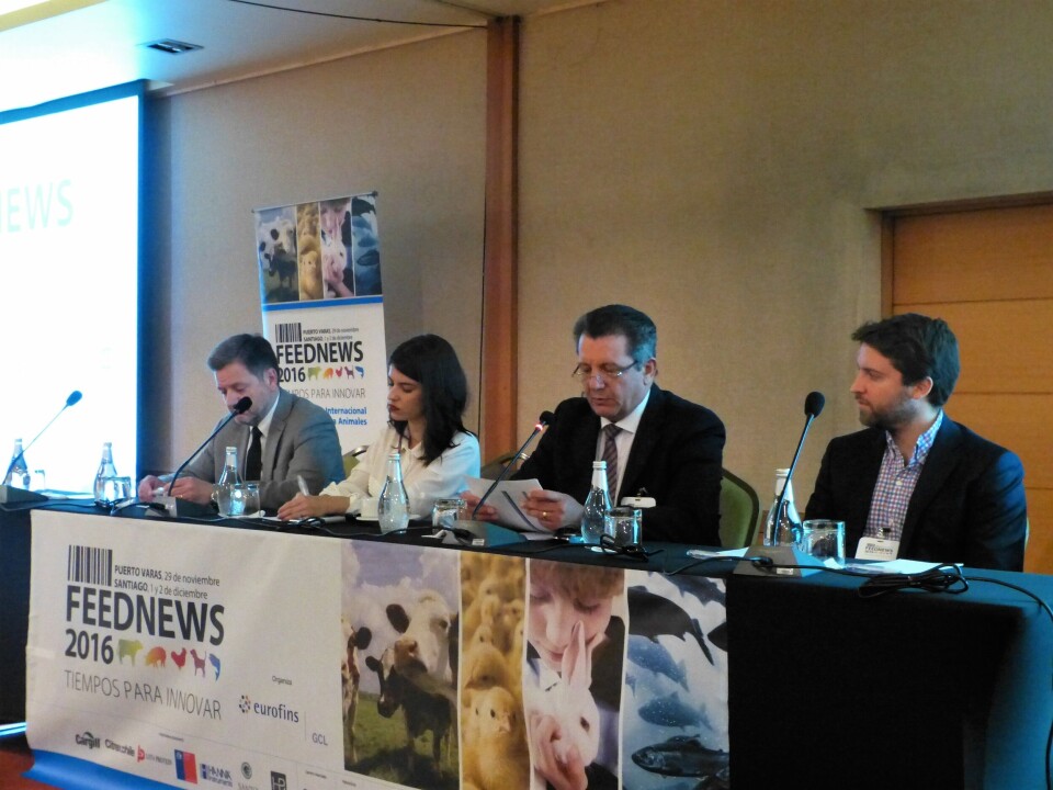 Javier González, Valeria Campos, Alberto Augsburger y Juan Francisco Pastene. Foto: Loreto Appel, Salmonexpert.
