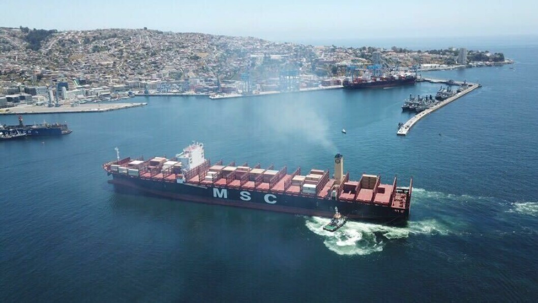 el buque MSC Shuba B. arribó en noviembre a Chile. Imagen: MSC. el buque MSC Shuba B. arribó en noviembre a Chile. Imagen: MSC.