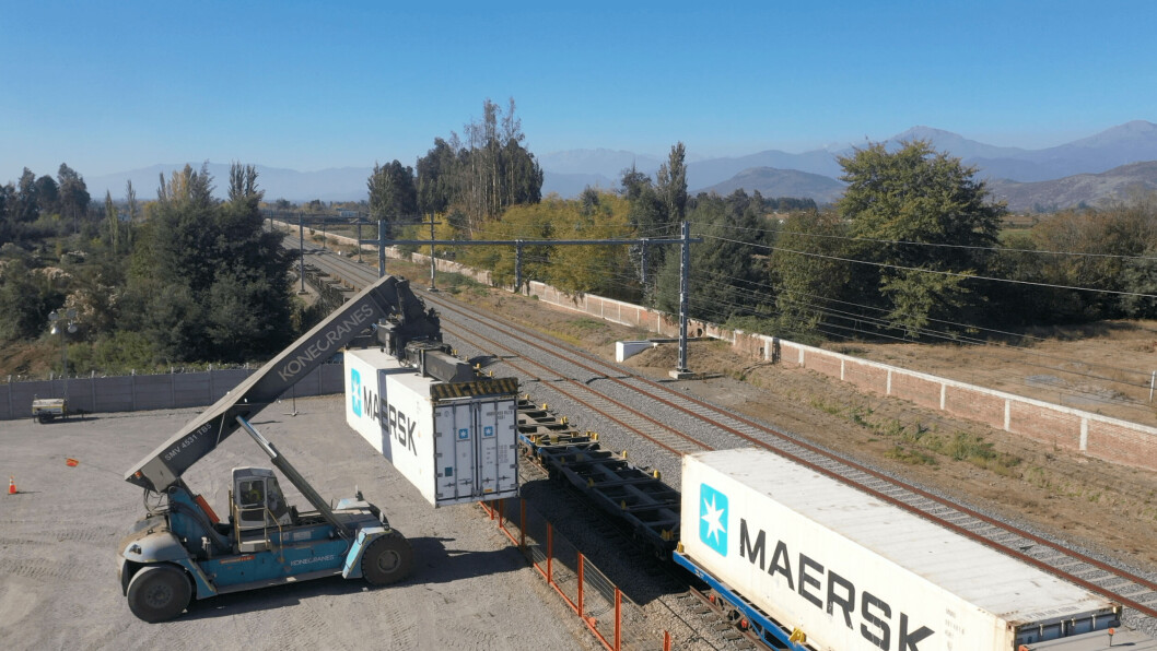 Área ferroviaria de Maersk en Chile. Foto: Maersk. Área ferroviaria de Maersk en Chile. Foto: Maersk.