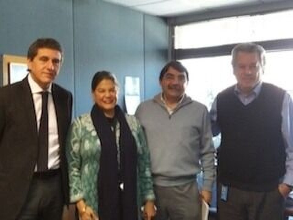 Diputado Alejandro Santana junto a los representantes de la FAO, Eve Crowley, Alejandro Flores-Nava  y Roberto de Andrade.