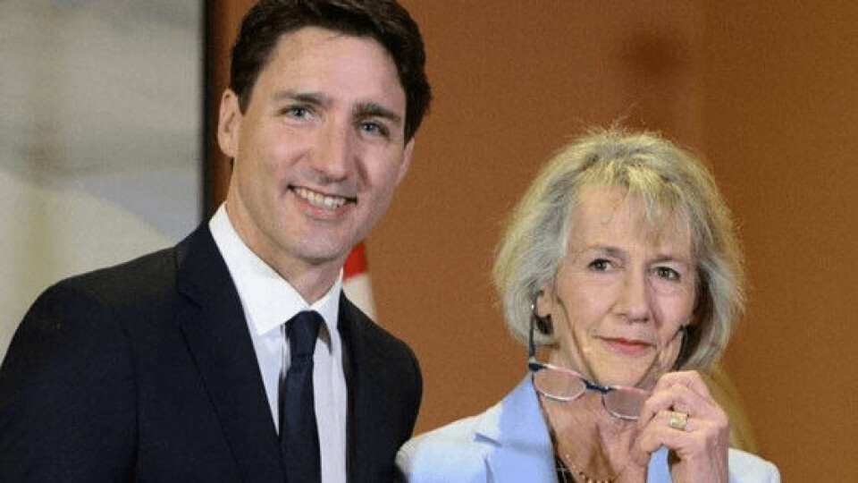 El primer ministro canadiense, Justin Trudeau, junto a la ministra de Pesca, Joyce Murray. Foto: Archivo Salmonexpert.
