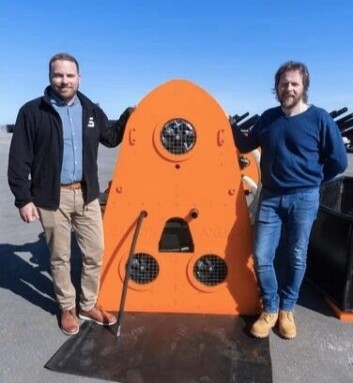 Audun Fjeldvær, vicepresidente de soluciones de productos en ScaleAQ y Odd Ivar Mork, fundador y gerente de desarrollo en MEOX. Foto: ScaleAQ. Audun Fjeldvær, vicepresidente de soluciones de productos en ScaleAQ y Odd Ivar Mork, fundador y gerente de desarrollo en MEOX. Foto: ScaleAQ.