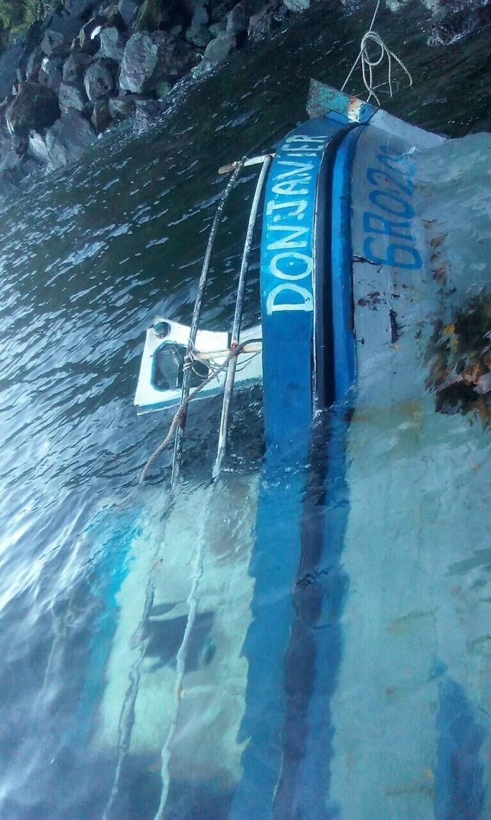 La lancha pesquera naufragada “Don Javier”. Foto: Marine Harvest.