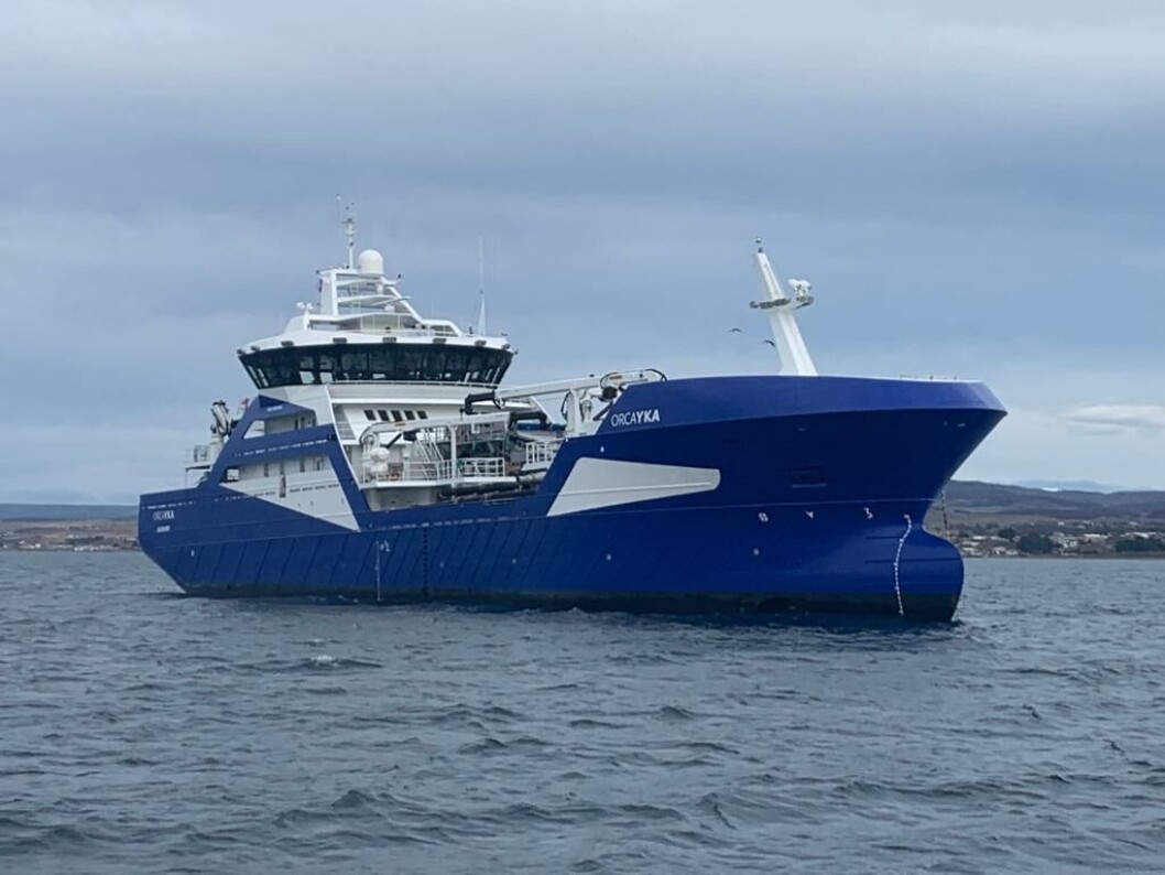 Nuevo wellboat para Salmones Camanchaca ya llegó a Chile. Foto: Salmones Camanchaca. Nuevo wellboat para Salmones Camanchaca ya llegó a Chile. Foto: Salmones Camanchaca.