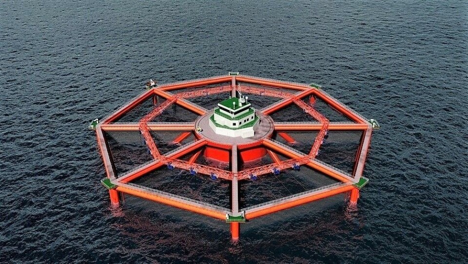 Ilustración de cómo podría verse la Smart Fish Farm. Foto: SalMar.