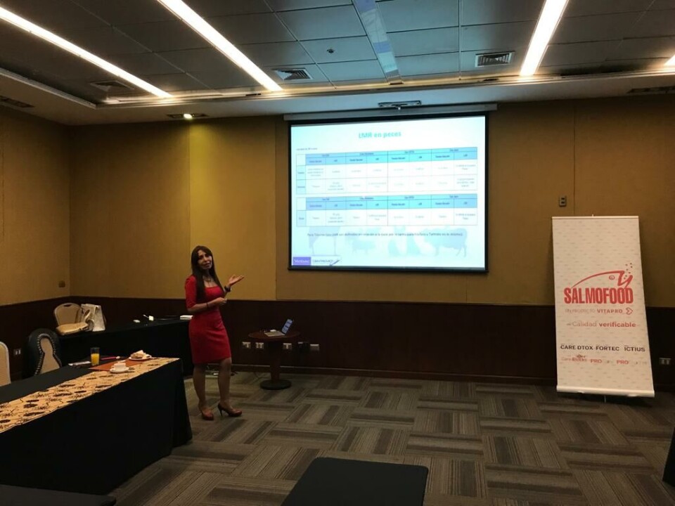 En la jornada de trabajo, se abordaron las nuevas herramientas que tiene la empresa de alimentos acuícolas para el control sanitario. Foto: Salmofood.