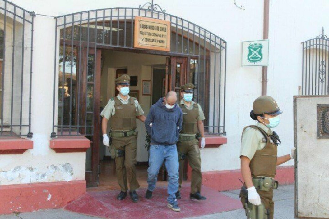 Detención de uno de los autores del asalto a camión que transportaba salmón. Foto: Diario El Pingüino.