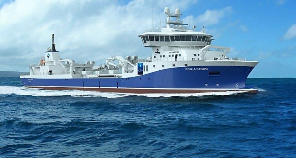 El Ronja Storm será el mayor wellboat del mundo. Foto: Havyard.