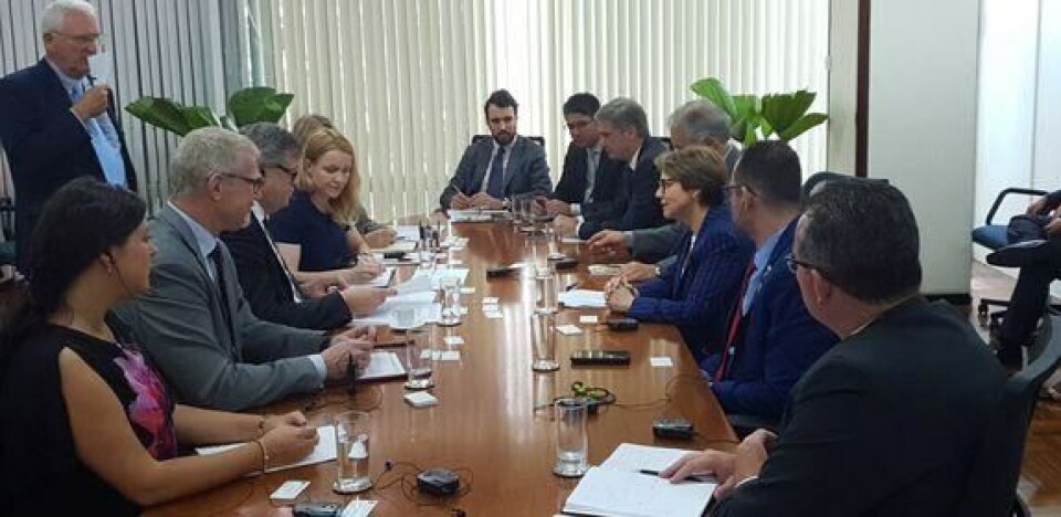 Reunión entre el Ministro de Pesca noruego y su par brasileña. Foto: Ministerio de Comercio y Pesca de Noruega.