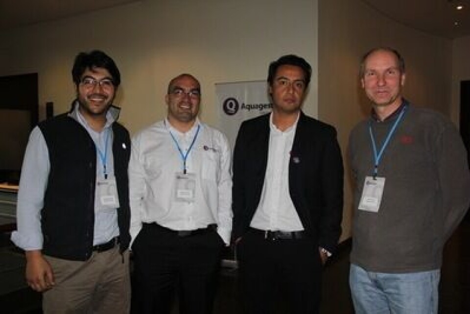 Gonzalo Díaz de Fundación Chile, Fabián Avilés de Aquagestión, Jorge Toro de Aquagestión y Martín Hevia de Fundación Chile.