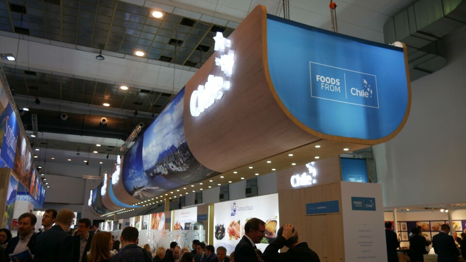 Pabellón de Chile en la Seafood Expo Global 2018 (Bruselas). imagen: Gareth Moore.