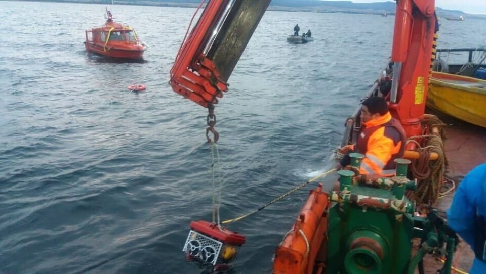 Labores de búsqueda de tripulantes de Navsur IV. Foto: Armada de Chile.