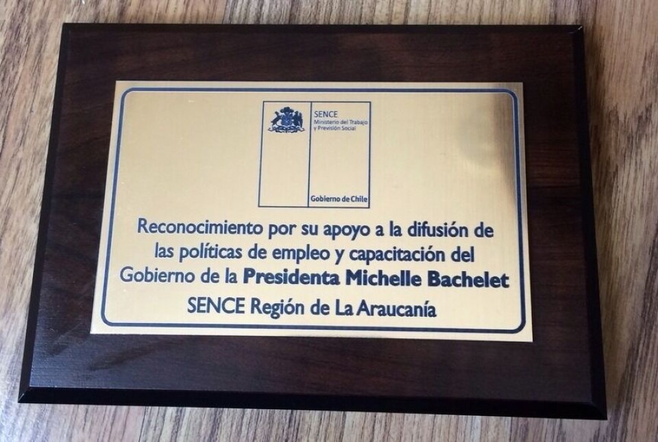 SalmonChile recibió reconocimiento de Sence en La Araucanía