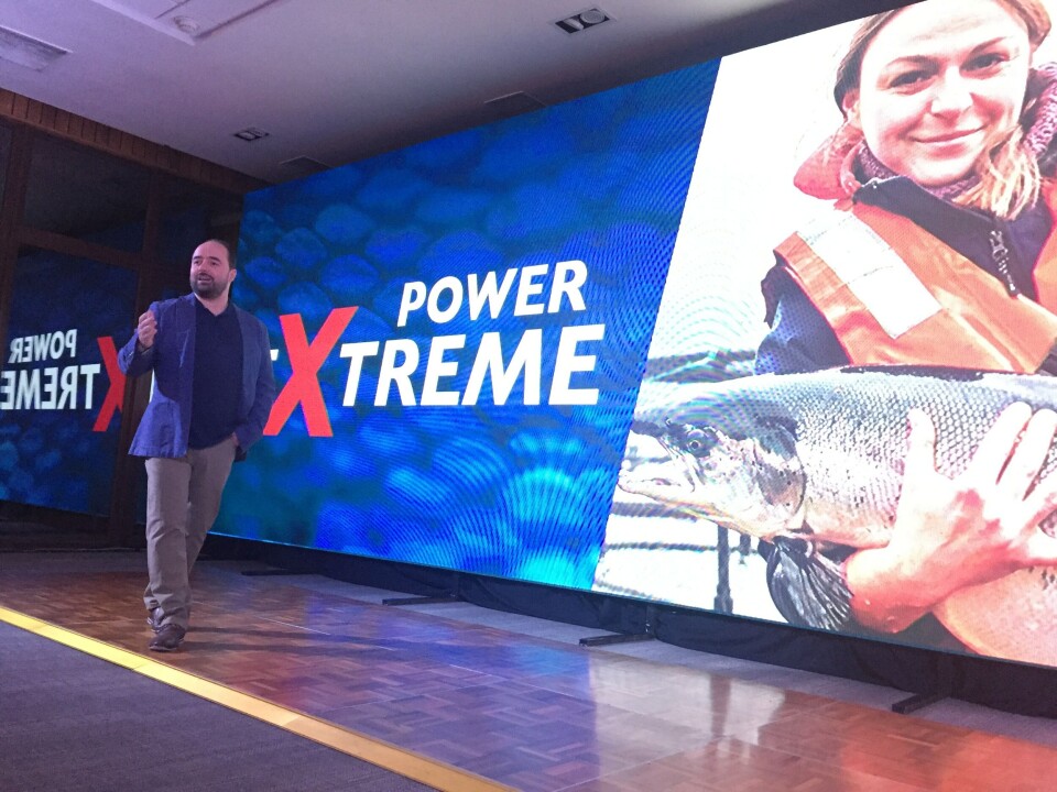 En el lanzamiento de Power Extreme participó el deportista de alto rendimiento, campeón de Ironman en Noruega, Hans Christian Tungesvik. Imagen: Biomar Chile.