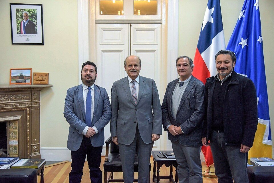 Cristian Kubota, Drago Covacich, Christian Matheson y Óscar Garay. Foto: Asociación de Salmonicultores de Magallanes