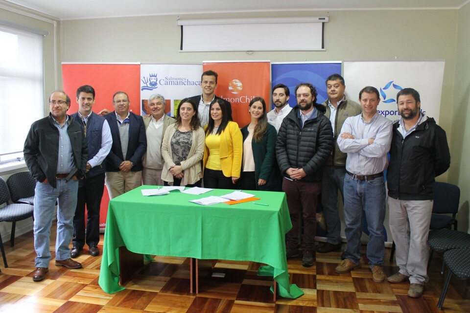 Representantes de SalmonChile y Fundación Enseña Chile. Foto: SalmonChile.