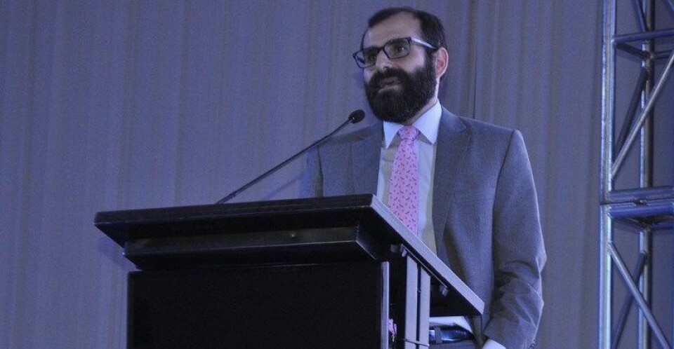 El jefe de la División de Acuicultura de Subpesca dirigió la presentación “Regulación e institucionalidad de la acuicultura chilena: una perspectiva a futuro”. Imagen: Daniella Balin, Salmonexpert.