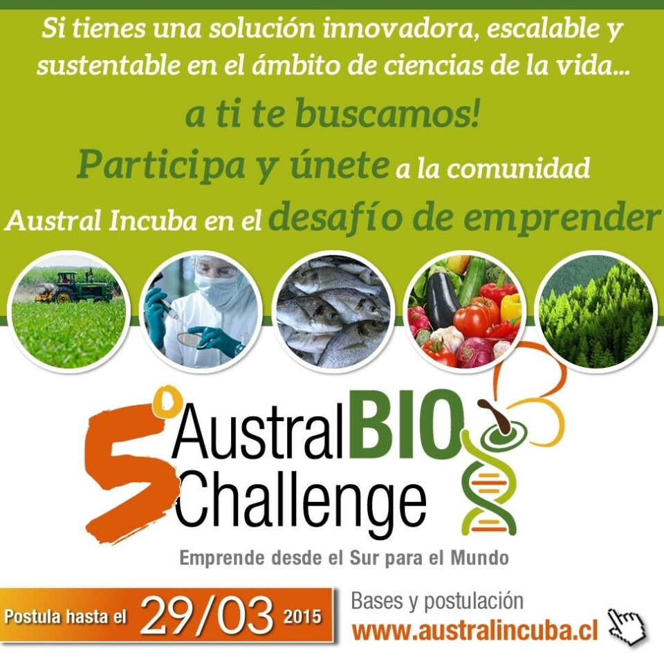 Se abren postulaciones para fondos Austral Bio Challenge 5