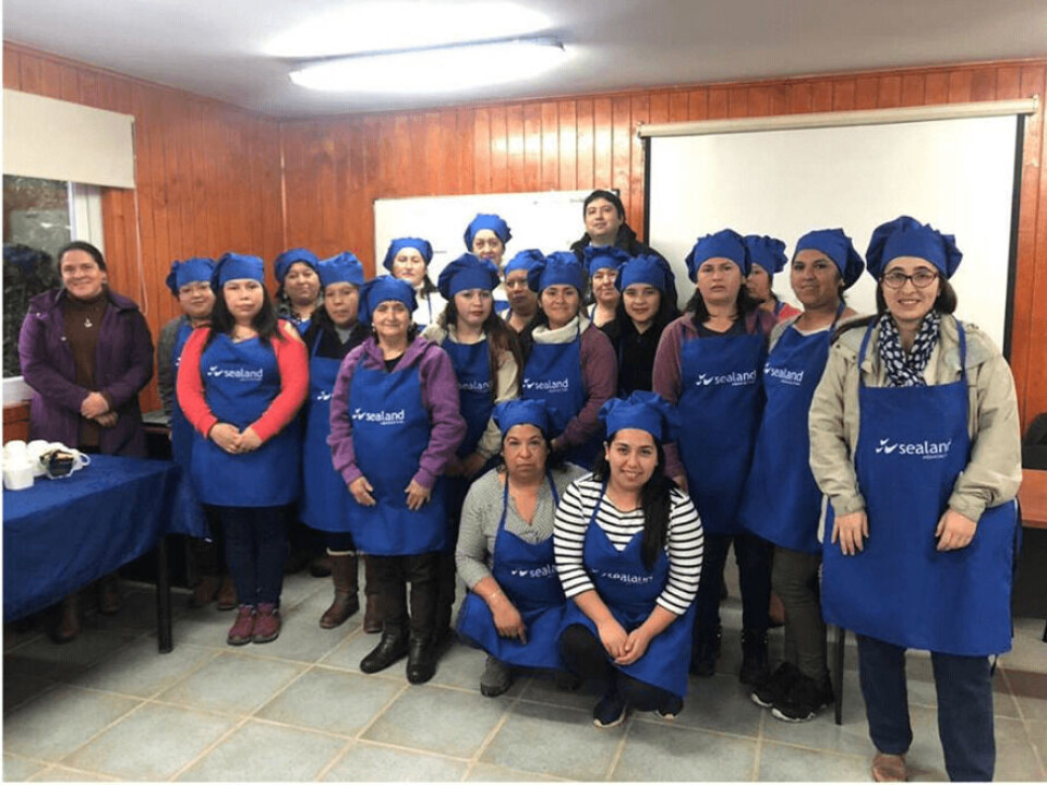 Integrantes de la capacitación organizada por Sealand en Calbuco. Foto: Sealand Aquaculture.