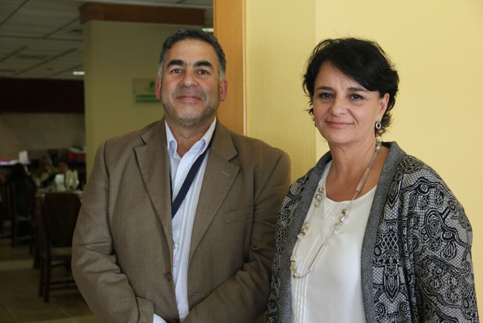 Edurado Aguilera, director regional de Sernapesca y Mónica Rojas, subdirectora de Comercio Exterior de Sernapesca.