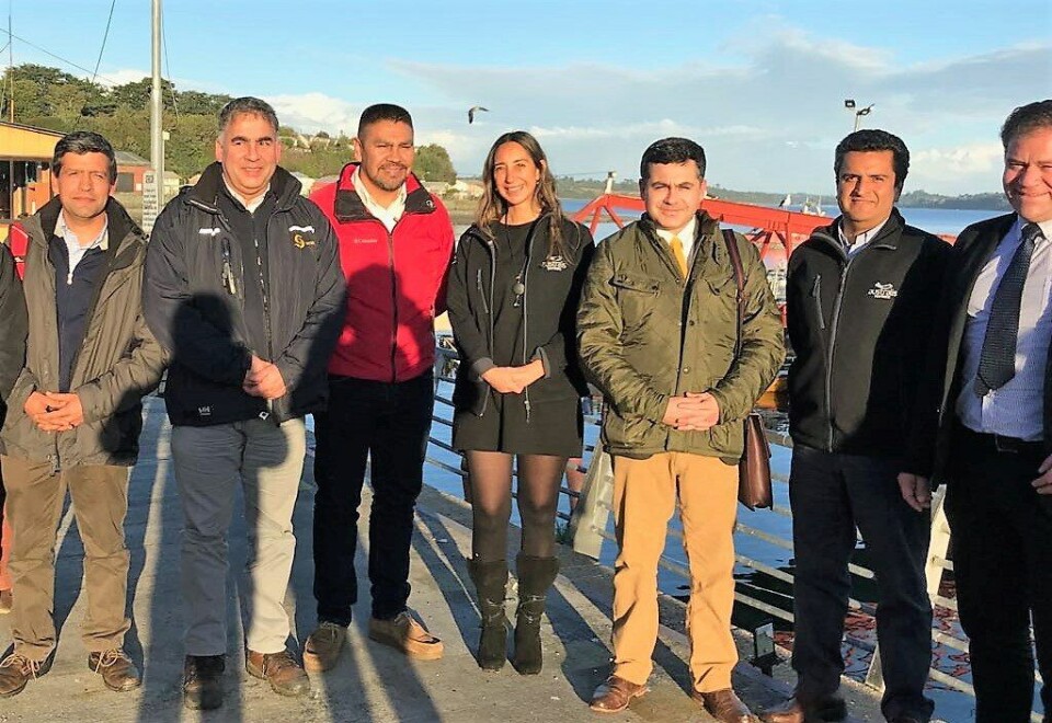 Esteban Ramírez, Eduardo Aguilera, Marcelo Soto, Josefina Moreno, Eduardo Riquelme, Gerardo Crot y Francisco Muñoz. Foto: Australis Seafoods.