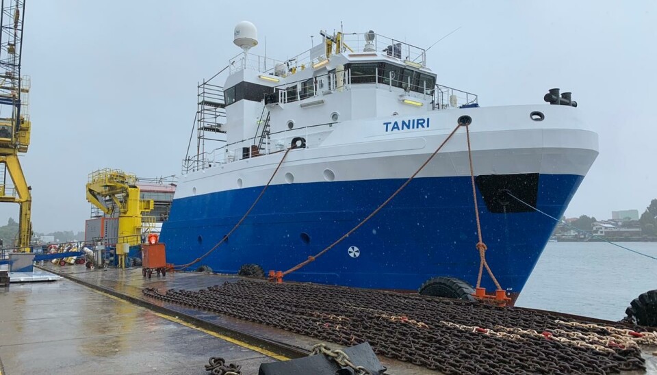 El barco de cosecha in situ Taniri.