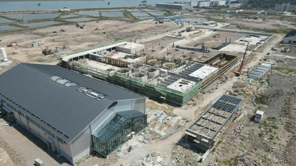 Las instalaciones de Nordic Aqua (Ningbo) en Gaotang, China, están en construcción.