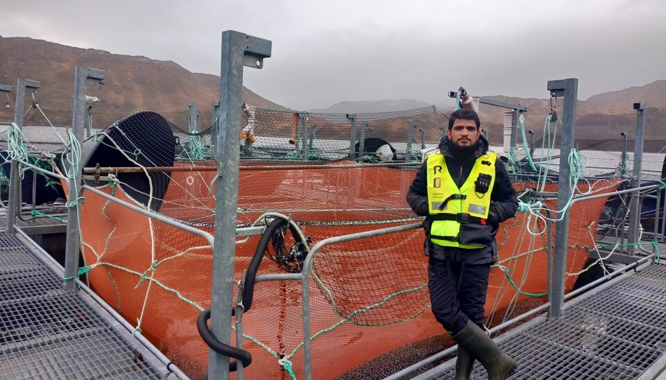 El año pasado, el concepto de red se probó a pequeña escala en las instalaciones del Instituto de Investigación Marina en Austevoll. Este año se ha probado en una instalación de Mowi en Escocia (en la foto). En otoño (hemisferio norte) estará a gran escala y con peces en un centro de cultivo en Chile.