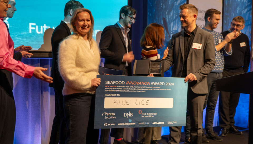 Karoline Sjødal Olsen, directora general de Blue Lice, recibió el premio durante la conferencia NASF.