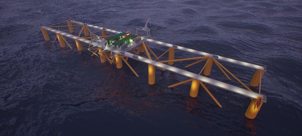 Muestran gran jaula para el cultivo de salmones en altamar