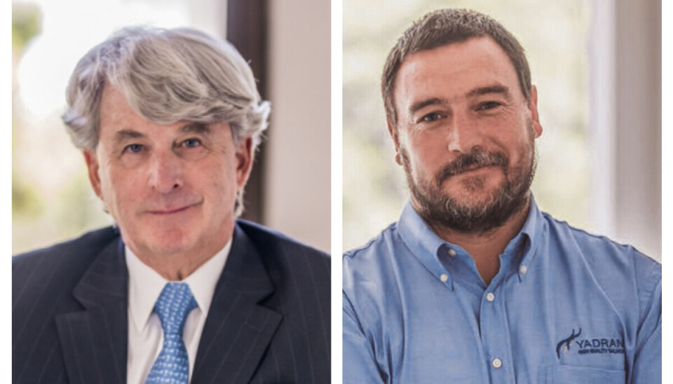 Felipe Briones, presidente de Yadran, y Benjamín Holmes, gerente general de la salmonicultora.