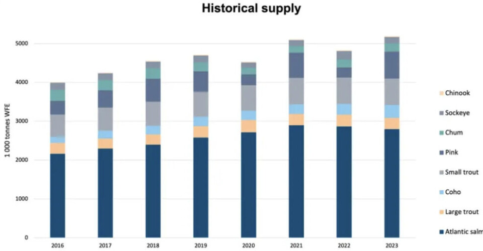 Oferta mundial de salmón.