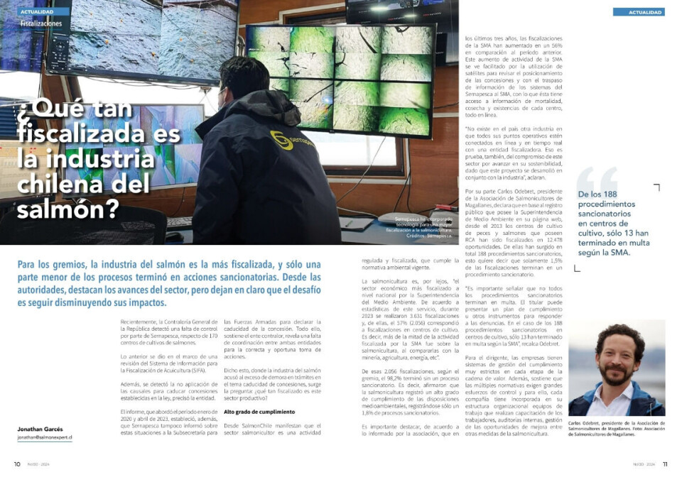 “La salmonicultura es por lejos el sector más fiscalizado”