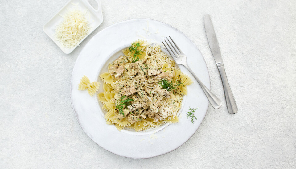 Un plato de pasta elaborado con filetes reciclados.